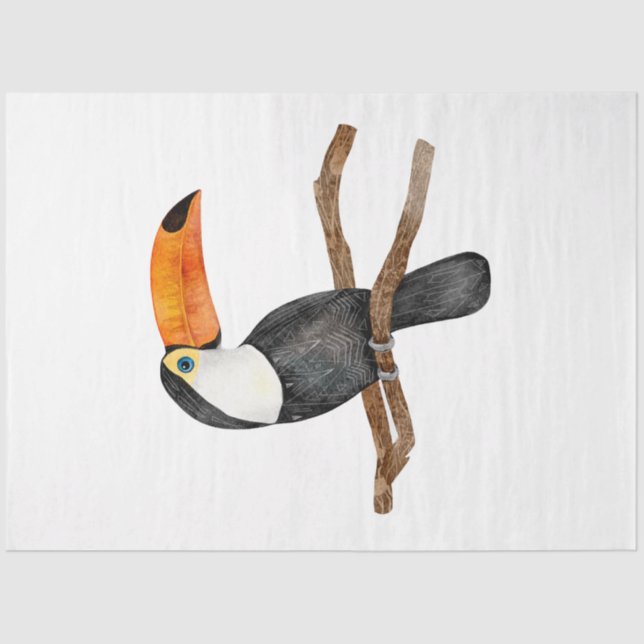 Papel De Seda Série de pássaros tropicais : tucano (Frente )