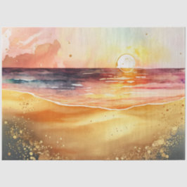 Papel De Seda Série de pôr do sol em aquarela Design 15