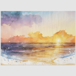 Papel De Seda Série de pôr do sol em aquarela Design 2