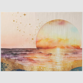 Papel De Seda Série de pôr do sol em aquarela Design 5