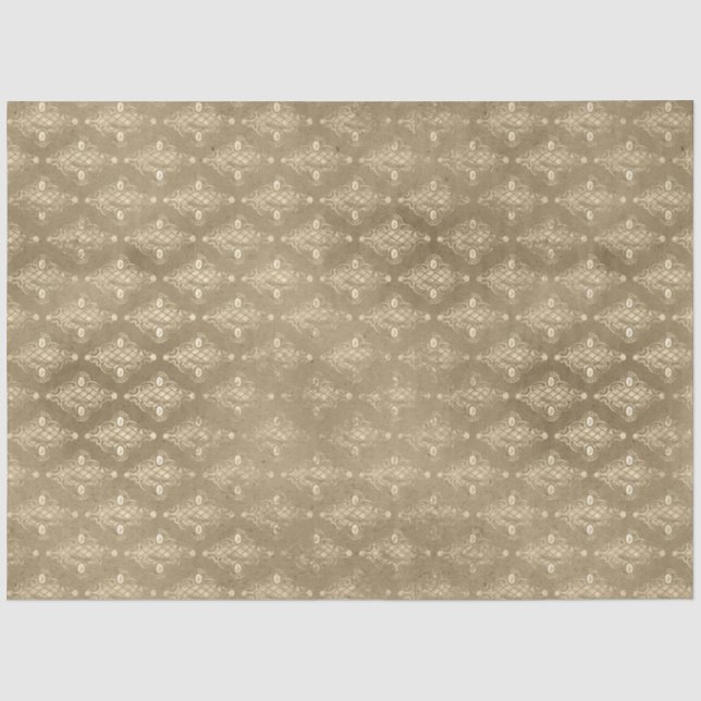 Papel De Seda Série Design 27 SteamPunk Dourado (Frente )