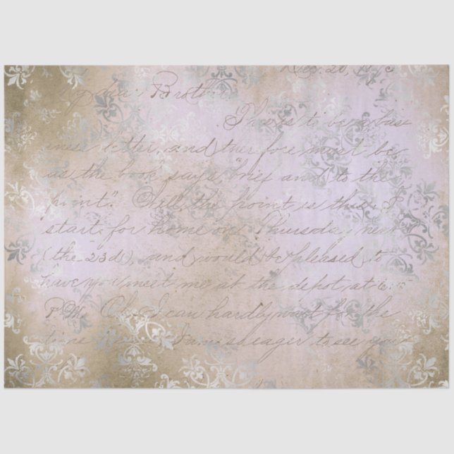 Papel De Seda Série Design Damask Ephemera nº 8 (Frente )