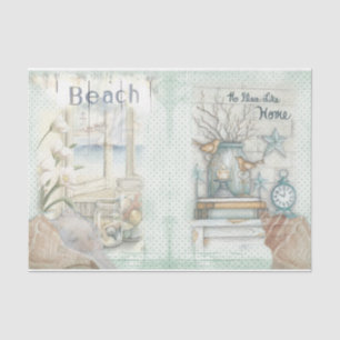 Papel De Seda Série Design de praia náutica 1