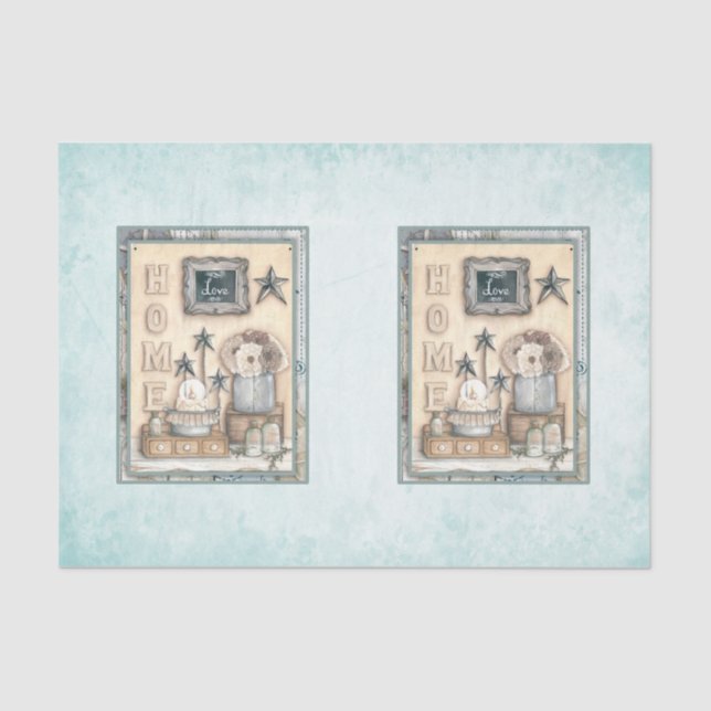 Papel De Seda Série Design de praia náutica 15 (Frente )