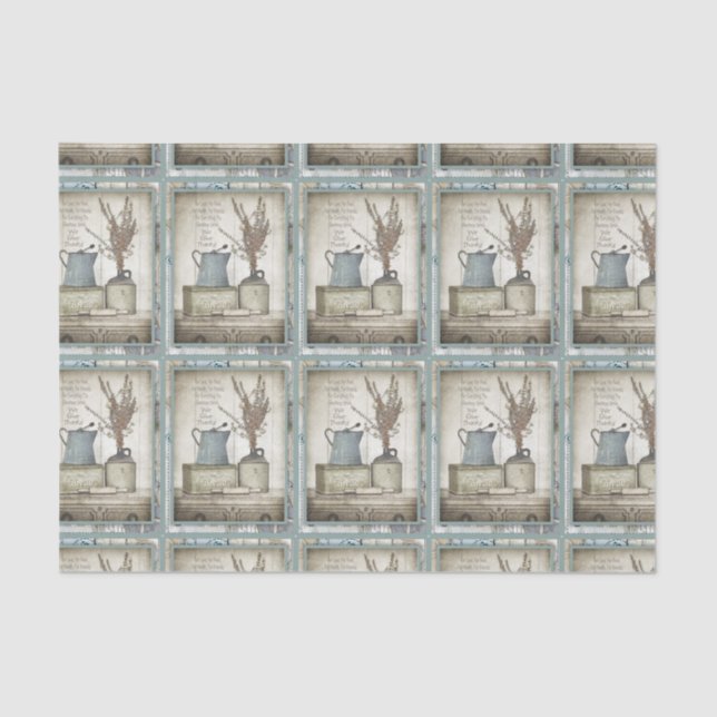 Papel De Seda Série Design de praia náutica 17 (Frente )