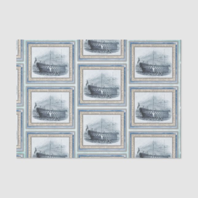 Papel De Seda Série Design de Praia Náutica 20 (Frente )