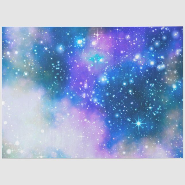 Papel De Seda Série Design Galáxia Azul 3 (Frente )
