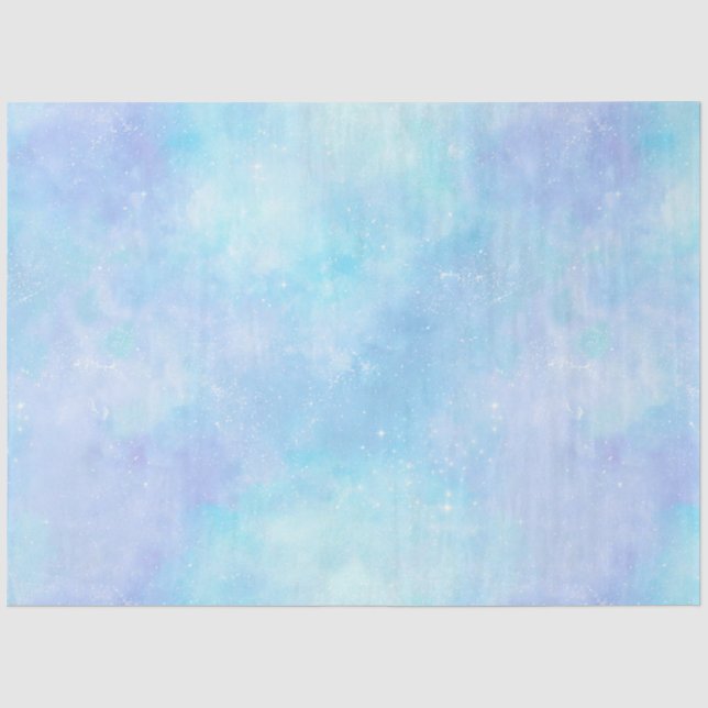 Papel De Seda Série Design Galáxia Azul Claro 8 (Frente )