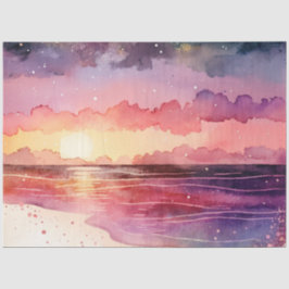Papel De Seda Série Design Pôr do Sol Aquarela 13