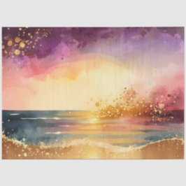 Papel De Seda Série Design Pôr do Sol Aquarela 9