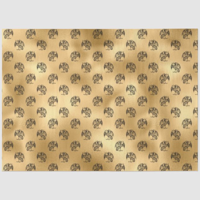 Papel De Seda Série Dourada Gótica Design 10 (Frente )