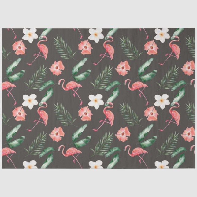 Papel De Seda Série Flamingo Tropical Design 18 (Frente )