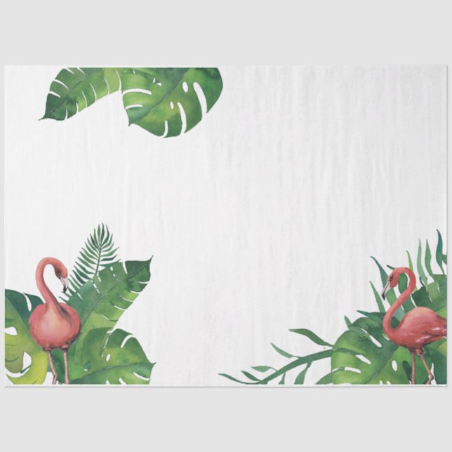 Papel De Seda Série Flamingo Vibes Tropicais Design 6 (Frente )
