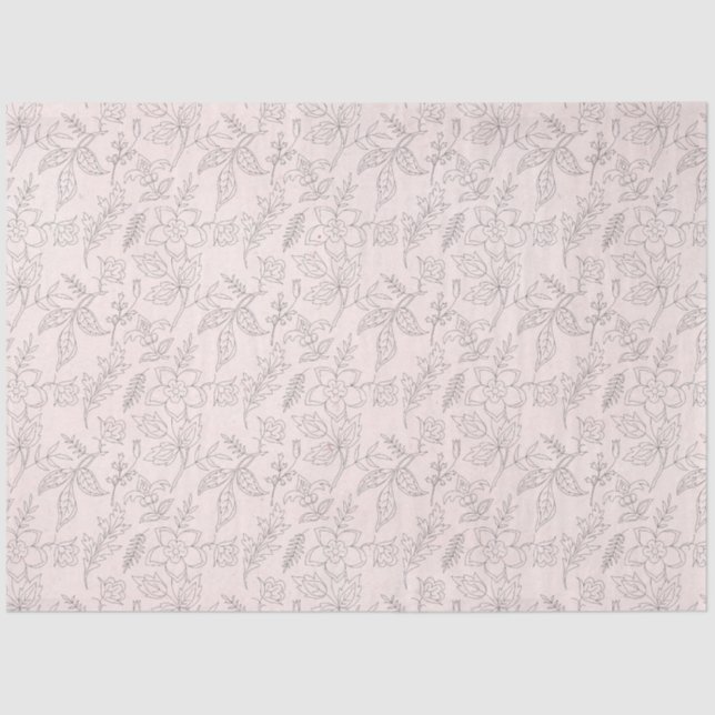 Papel De Seda Série Floral Rosa Design 2 (Frente )