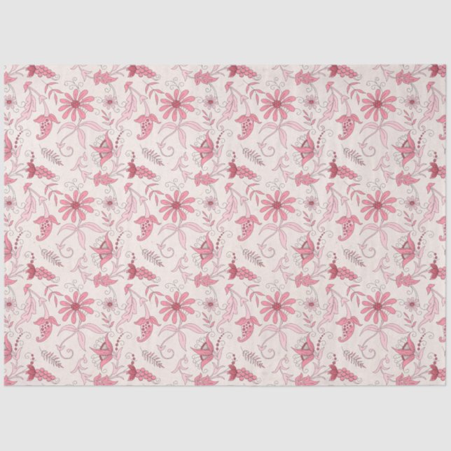 Papel De Seda Série Floral Rosa Design 3 (Frente )