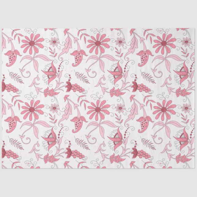 Papel De Seda Série Floral Rosa Design 4 (Frente )