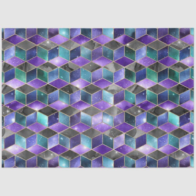 Papel De Seda Série Isométrica Galaxy Design 6 (Frente )