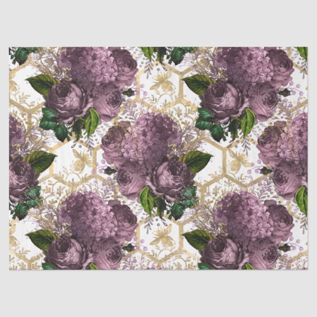 Papel De Seda Série Jardim de Chá Abelha Design 41 (Frente )