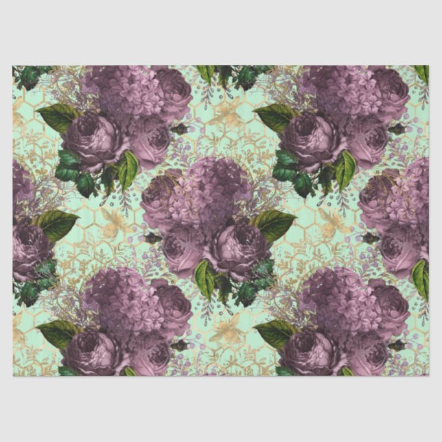 Papel De Seda Série Jardim de Chá Abelha Design 42 (Frente )