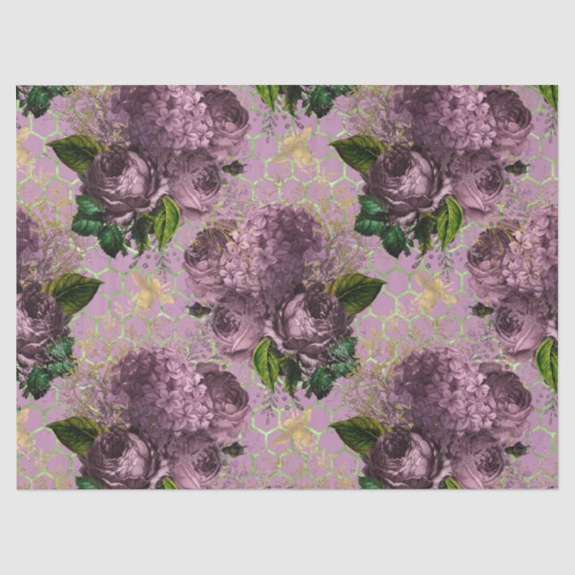 Papel De Seda Série Jardim de Chá Abelha Design 47 (Frente )