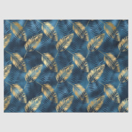 Papel De Seda Série Leopardo Azul e Dourada Design 14