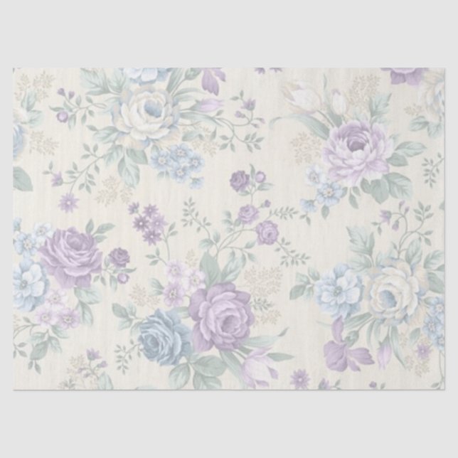 Papel De Seda Série Lilás Shabby Chic Design 19 (Frente )