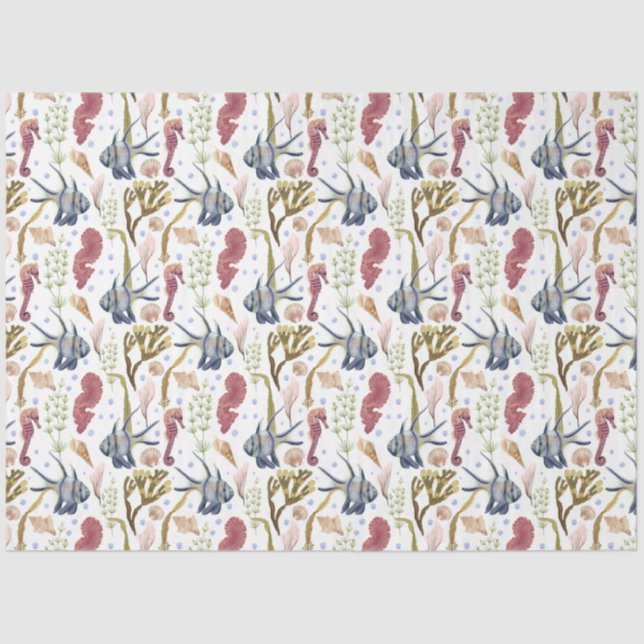 Papel De Seda Série Marine Life Design 1 (Frente )