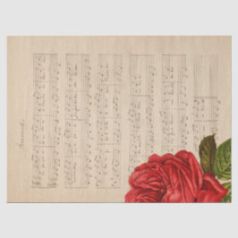 Papel De Seda Série Música e Rosas Design 1