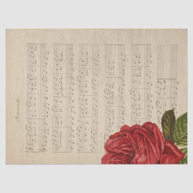 Papel De Seda Série Música e Rosas Design 1 (Frente )