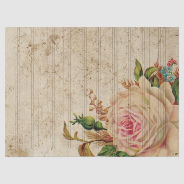 Papel De Seda Série Música e Rosas Design 17 (Frente )
