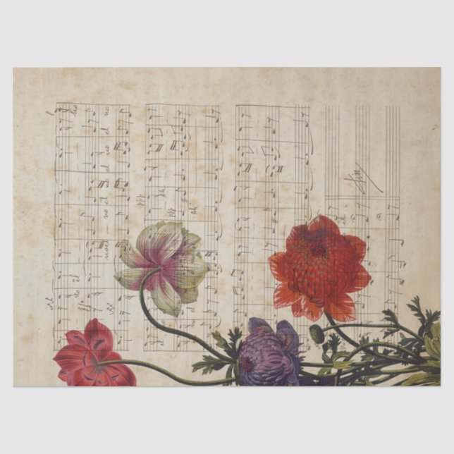 Papel De Seda Série Música e Rosas Design 7 (Frente )