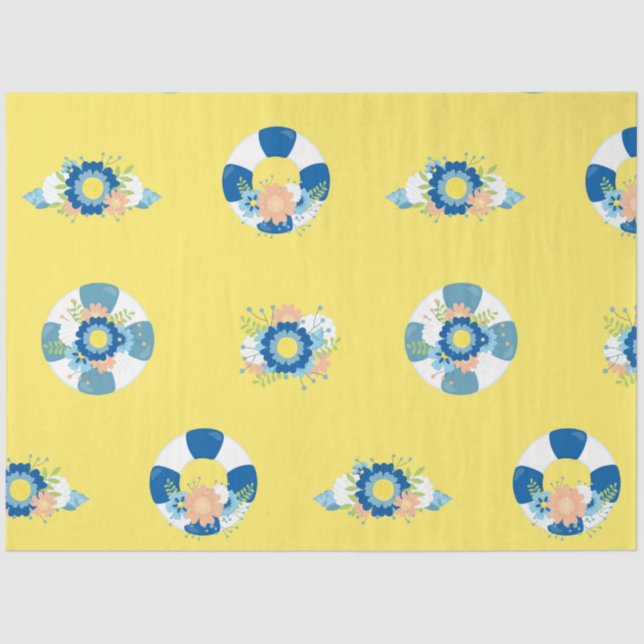 Papel De Seda Série Náutica Floral Design 2 (Frente )