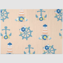 Papel De Seda Série Náutica Floral Design 4