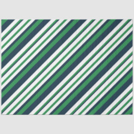 Papel De Seda Série Náutica Verde e Marinho 3 Tecidos Pa