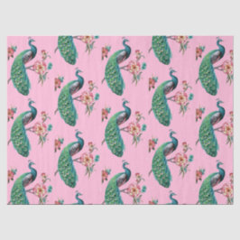 Papel De Seda Série Pavão Design 4 RosaPapel Tissue