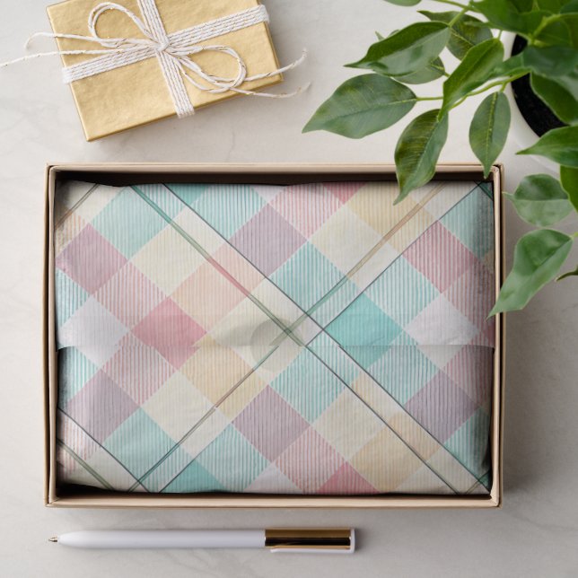 Papel De Seda Série Plaid Páscoa Design #1 (Presente)