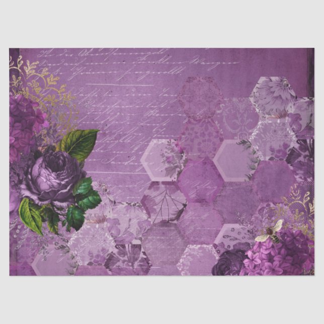 Papel De Seda Série Purple Bee Design 3 (Frente )
