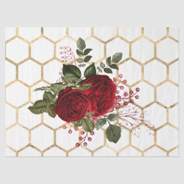 Papel De Seda Série Red Rose Bee Design 66 (Frente )