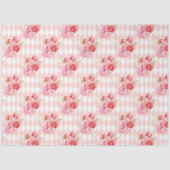 Papel De Seda Série Rosa e Dourado Design 14 (Frente )