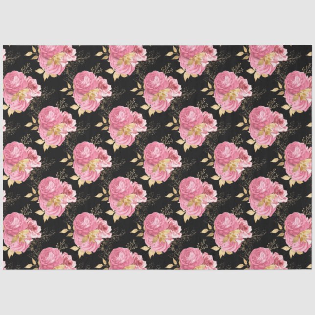 Papel De Seda Série Rosa e Dourado Design 15 (Frente )