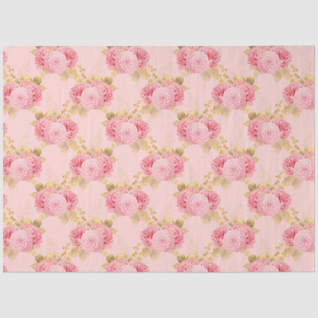 Papel De Seda Série Rosa e Dourado Design 4 (Frente )