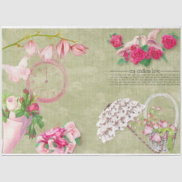 Papel De Seda Série Rosa Romântica Design 11
