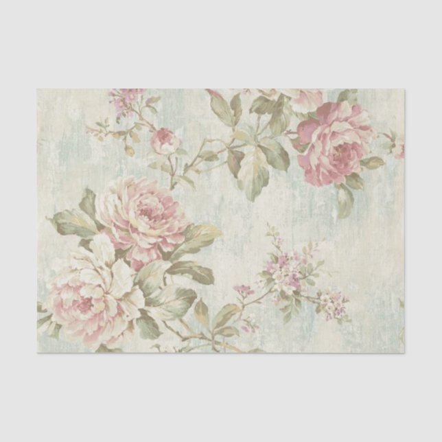 Papel De Seda Série Rosa Shabby Chic Design 16 (Frente )