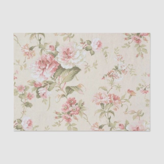 Papel De Seda Série Rosa Shabby Chic Design 17 (Frente )