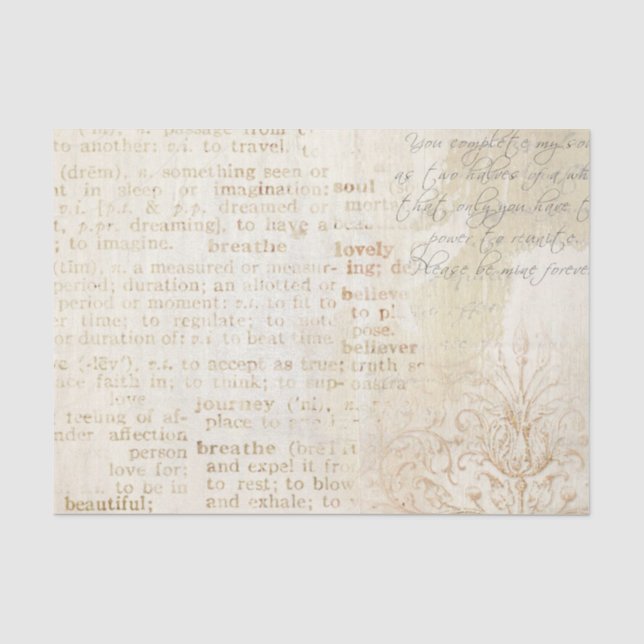 Papel De Seda Série Rosa Shabby Chic Design 3 (Frente )