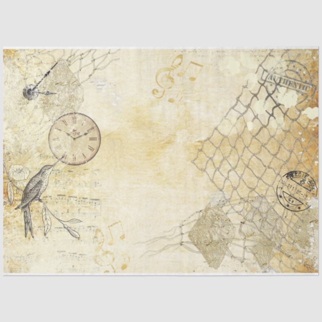 Papel De Seda Série Shabby Chic Creme Design 2 (Frente )