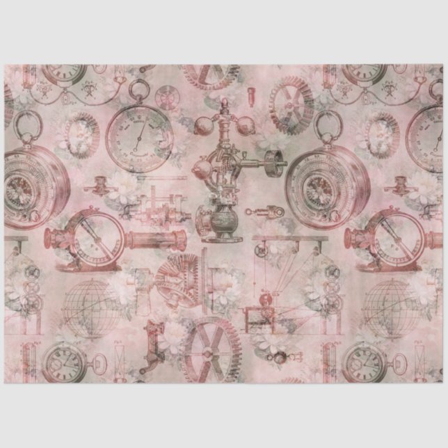 Papel De Seda Série Steampunk Romance Design 4 (Frente )