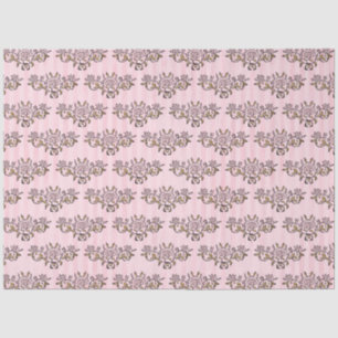 Papel De Seda Série Steampunk, rosa e Dourada, Design 2