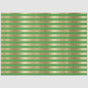 Papel De Seda Série Stripe Verde e Dourada Design 6