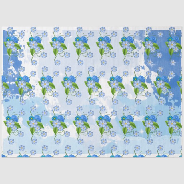 Papel De Seda Série Summer Blue Design 7 (Frente )